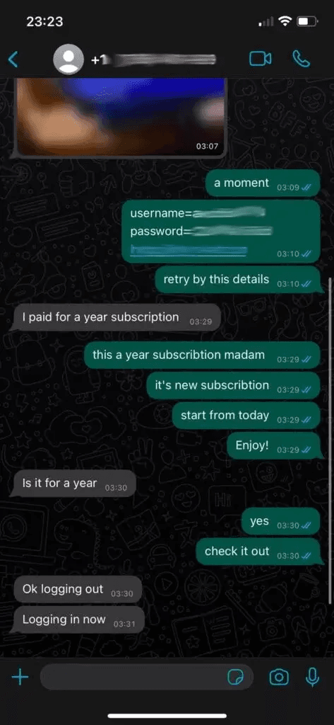 Customer conversation screenshot 7 of 10